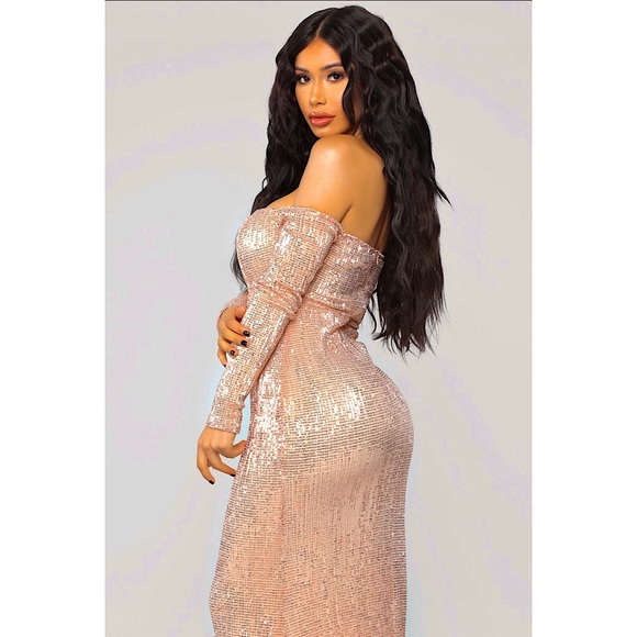 New! FASHION NOVA Sequin Mermaid Maxi Long Dress - Picture 7 of 7